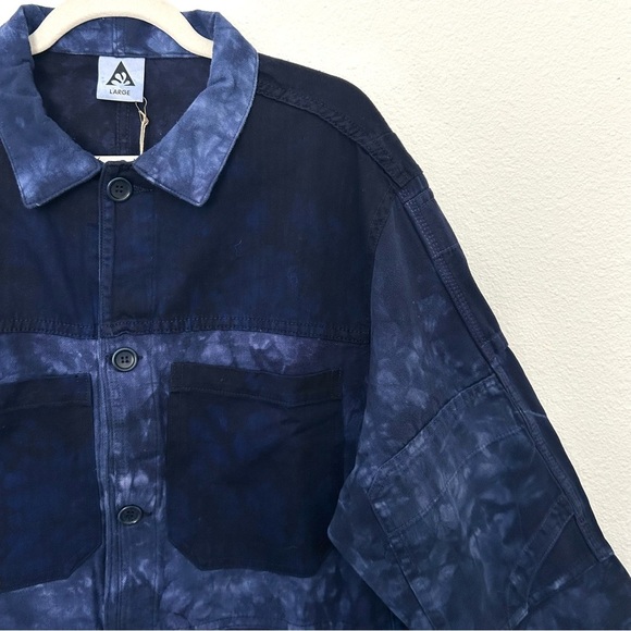 Barn Chore Coat NEW One-of-a-Kind Utility Jacket Over-Dyed Blue Size Large - Picture 5 of 16